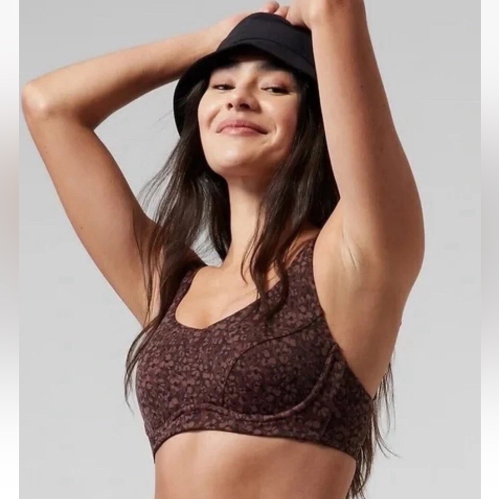 Athleta Bondi Bra Cup Bikini Top in Floral Camo Decadent Chocolate Size 36B/C